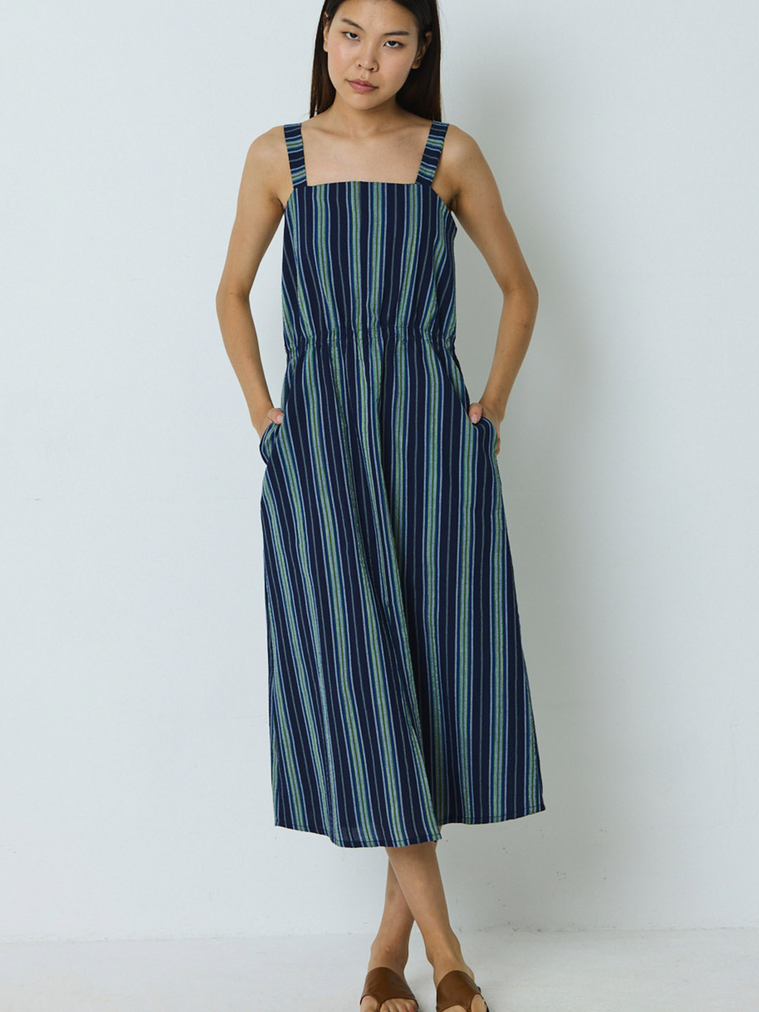 Vestido Mónica Lavandera Verdaccio Blue Stripes