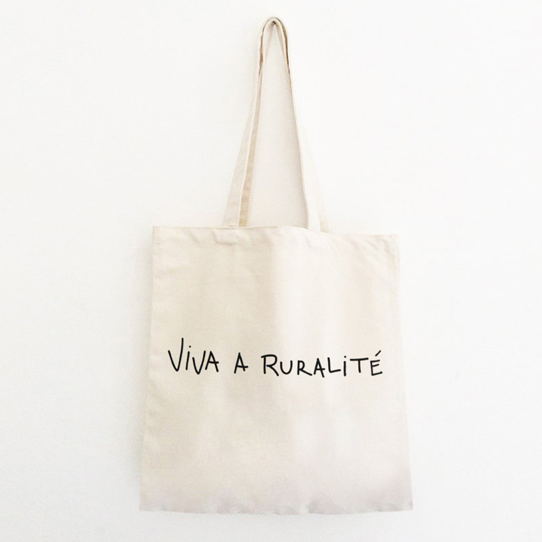 Saca "Viva a Ruralité" algodón orgánico serigrafía