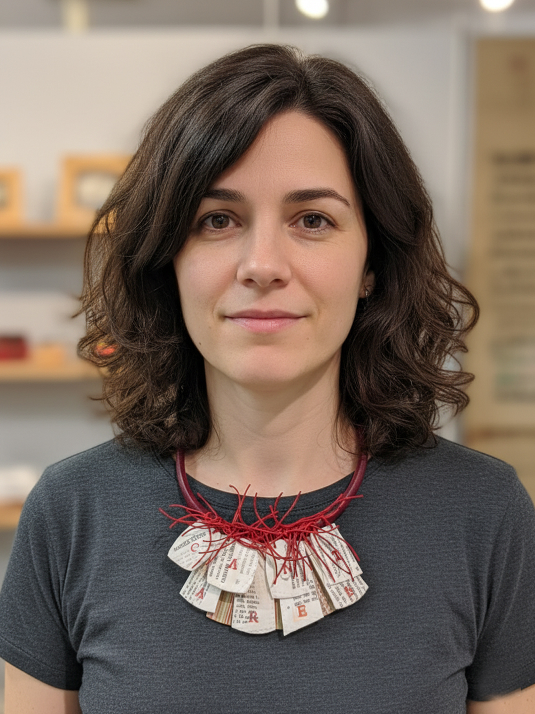 Colar Ana Miguéns Cantares Gallegos Vermello