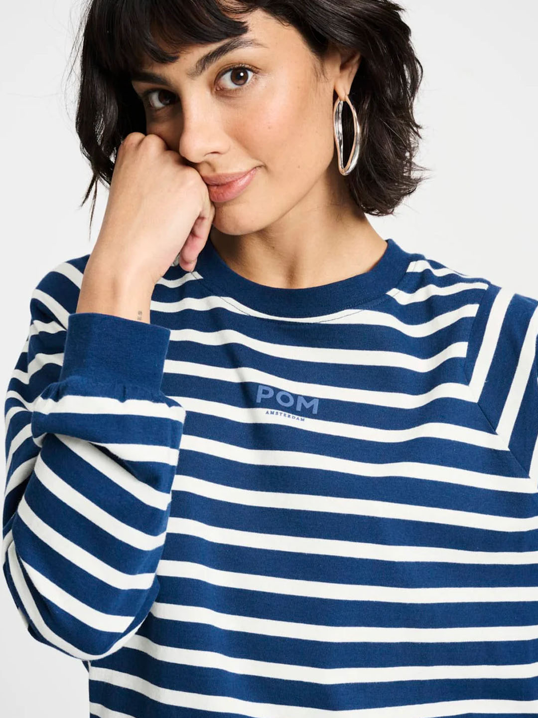 Sudadera Pom Amsterdam Blue White Stripes Boxy