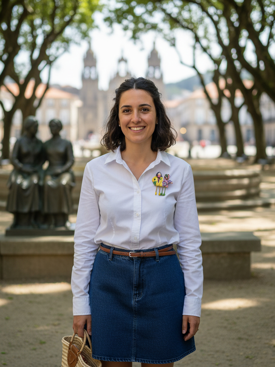 Broche Ana Miguéns "As Marías"amarelo rosa lila