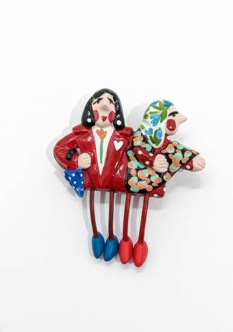 Broche Ana Miguéns "As Marías" vermello