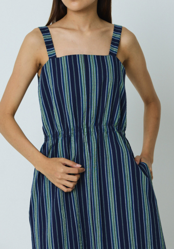 Vestido Mónica Lavandera Verdaccio Blue Stripes