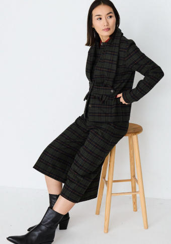Chaqueta Monica Lavandera Corvinon Tartan Plaid Green