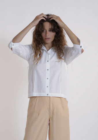Camisa popelín de algodón orgánico blanca