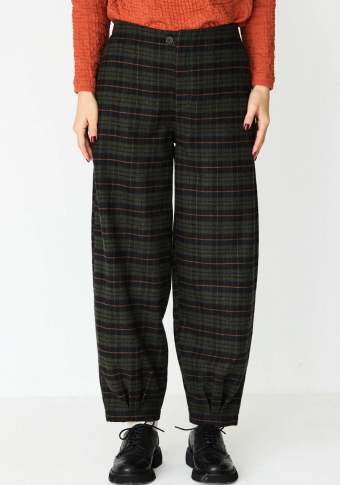 Pantalón Mónica Lavandera Polaca Tartán Plaid Green