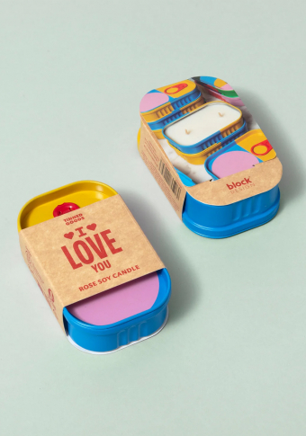 Caixa Sorpresa Block Design I Love You Candea