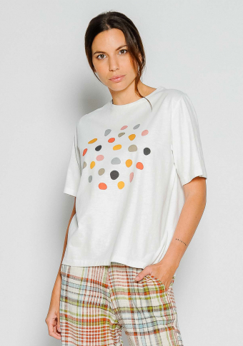 Camiseta manga curta circulos cores