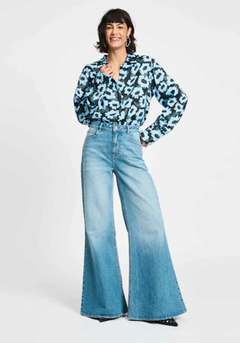 Camisa Pom Amsterdam Wild Flowers Blue