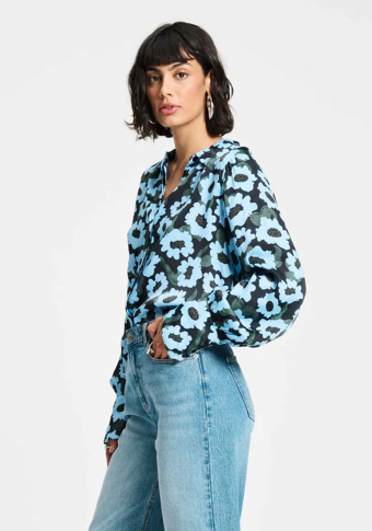Camisa Pom Amsterdam Wild Flowers Blue