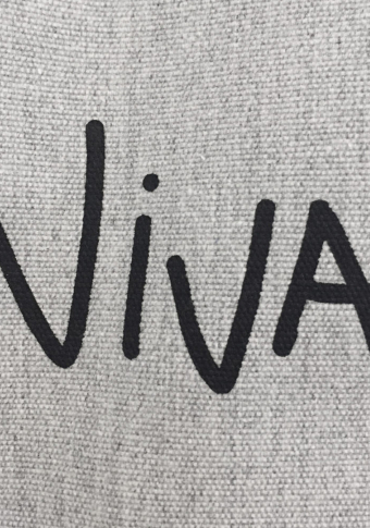 Saca "Viva a ruralité" con fuelle algodón orgánico serigrafía.
