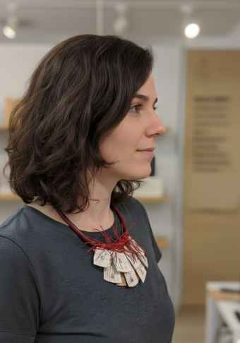 Colar Ana Miguéns Cantares Gallegos Vermello