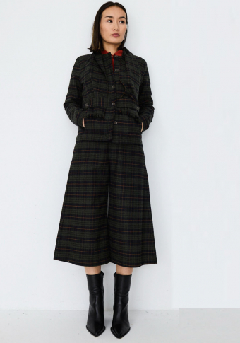 Chaqueta Monica Lavandera Corvinon Tartan Plaid Green
