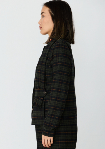 Chaqueta Monica Lavandera Corvinon Tartan Plaid Green