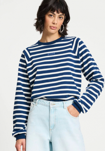 Sudadera Pom Amsterdam Blue White Stripes Boxy