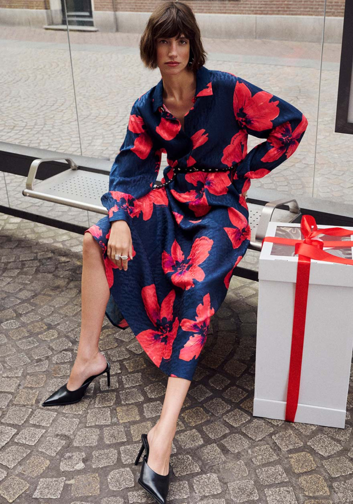 Vestido Pom Amsterdam Cato Bloom Rouge