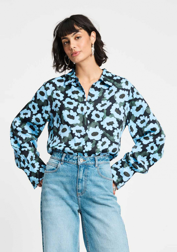 Camisa Pom Amsterdam Wild Flowers Blue
