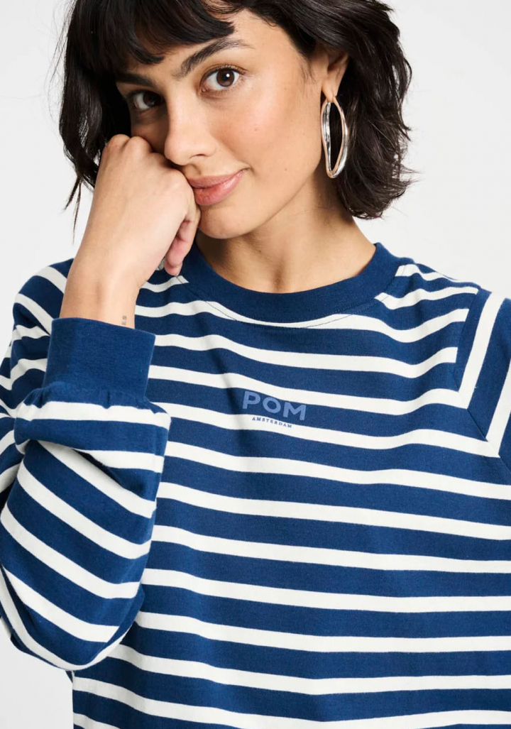 Sudadera Pom Amsterdam Blue White Stripes Boxy