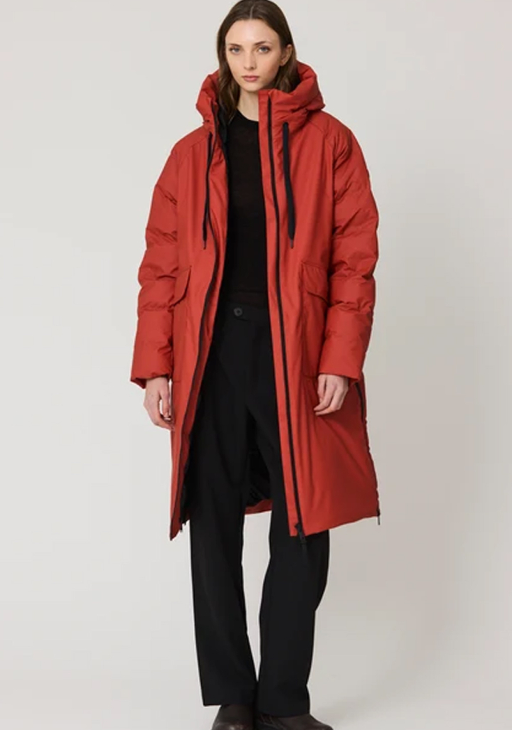 Abrigo plumífero Tänta Rainwear Rime Red Ochre